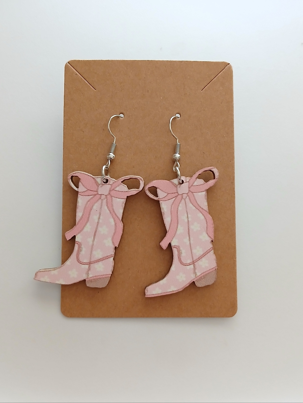Fashion Jewelry Pink Cowboy Boot Dangle Earrings